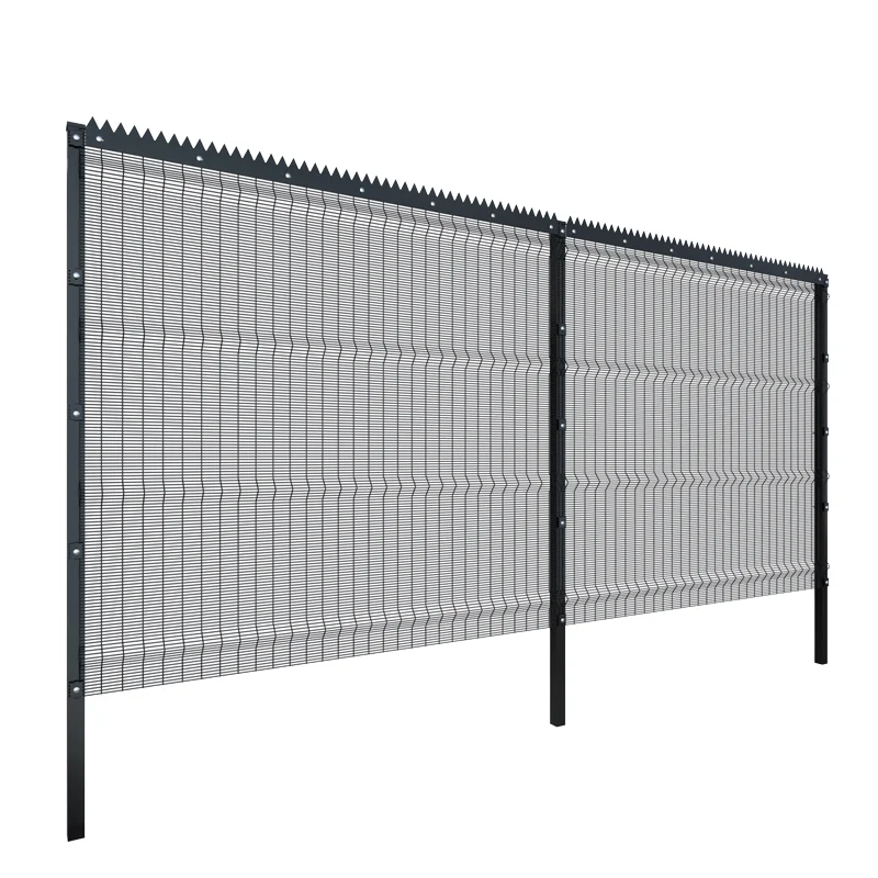 Galvanized 76.2*12.7 harga solid border anti climb wrought iron steel 358 perimeter high security fence with spikes