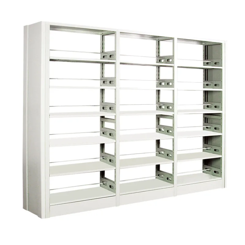 Modern Double Sided 6 Layers Book Shelf Steel Shelving Library Furniture For Office School Custom Size