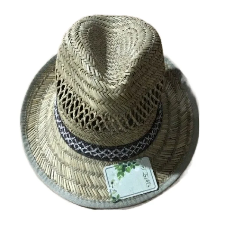 2021 Hot Sale  Beach Fashion Sunscreen Straw Hats For Men Lifeguard Straw Hat For Women Wide Brim