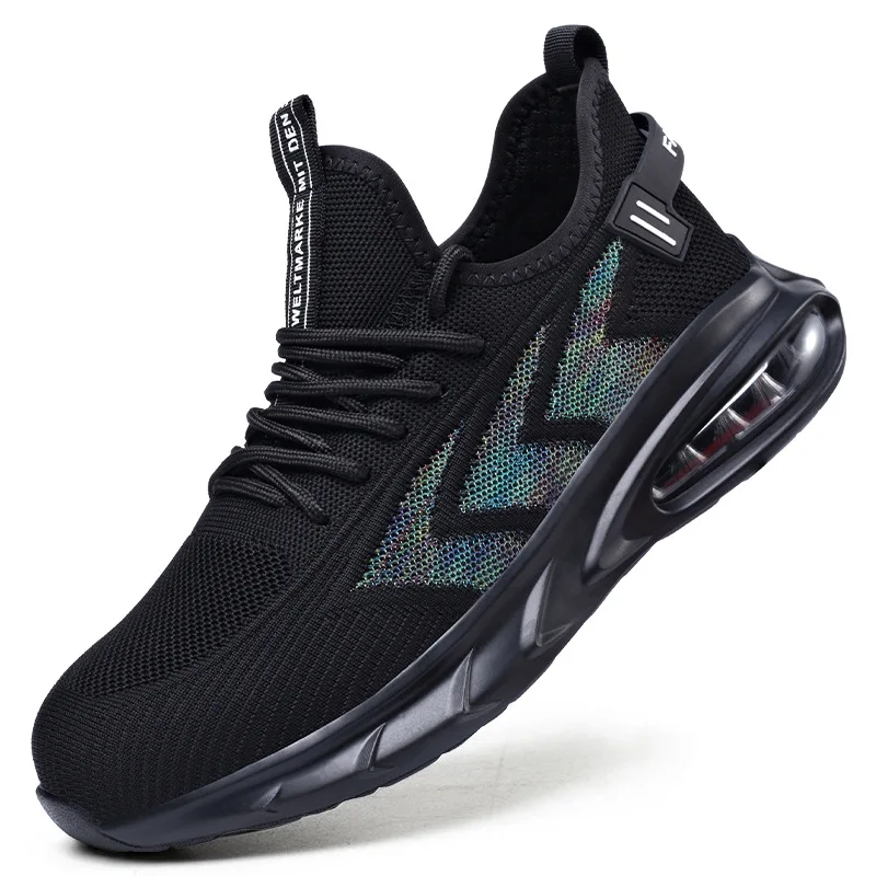 Diansen Low-cut Fly-woven Mesh Breathable Non-slip Wear-resistant Comfortable Shockproof PU Bottom Work Safety Shoes