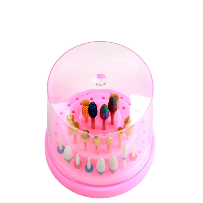 BQAN новый дизайн розовый прозрачный акриловый пластик 48 отверстий сверло для ногтей держатель дисплея с