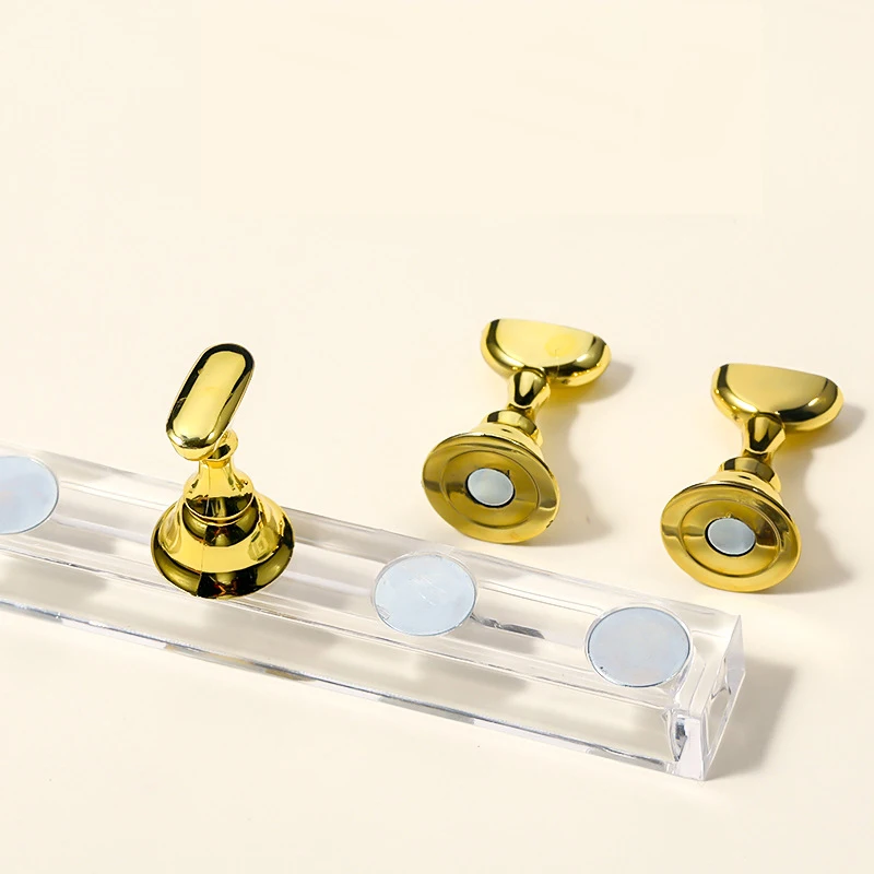 5-Pack Nail Art Practice Display Stand Checkerboard Magnetic Silver Practice Stand Set Polishing Gel Color Chart Tool