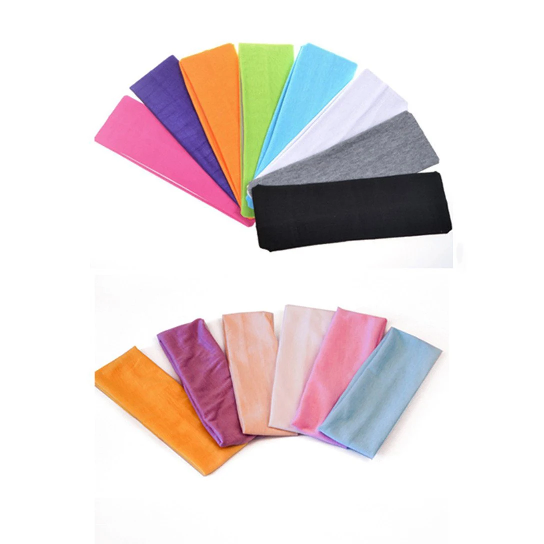 Wholesale Custom Colorful Stretchy Sports Elastic Hair Bands Headband Yoga Designer Headband