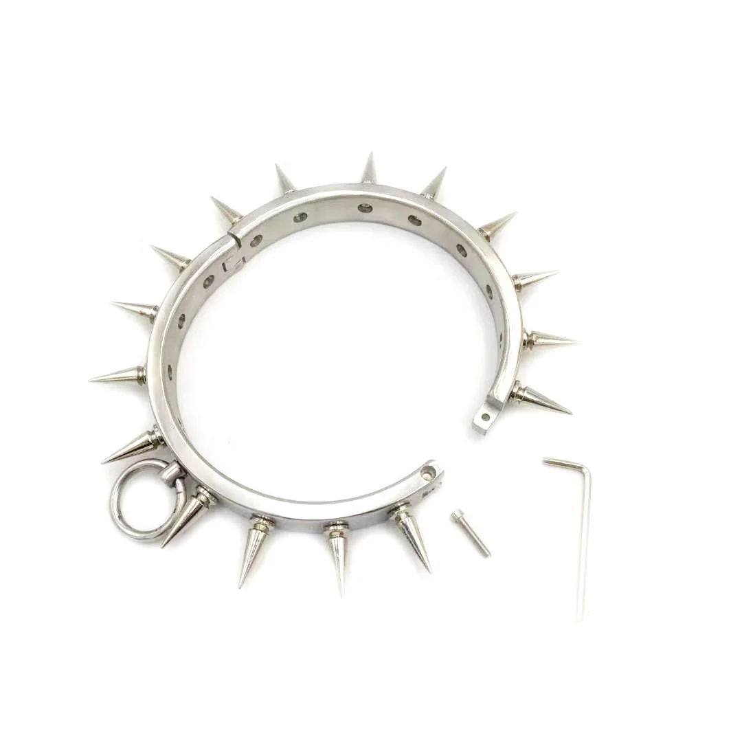 Neck collar stainless steel bondage restraints sex toys for couples adult games slave bdsm fetish
