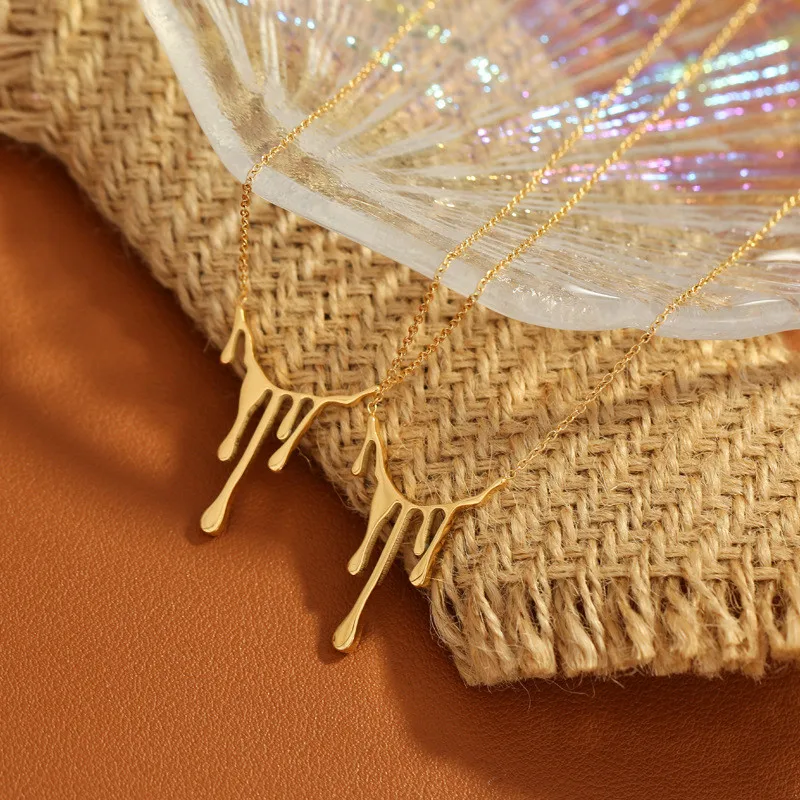 wholesale drop necklace 18k gold plated stainless steel necklaces