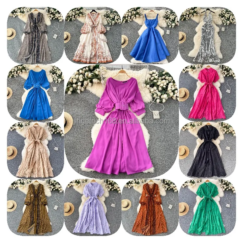 New fashion 2024 plus-size dress Chiffon floral long dress Front yard women elegant summer casual dress