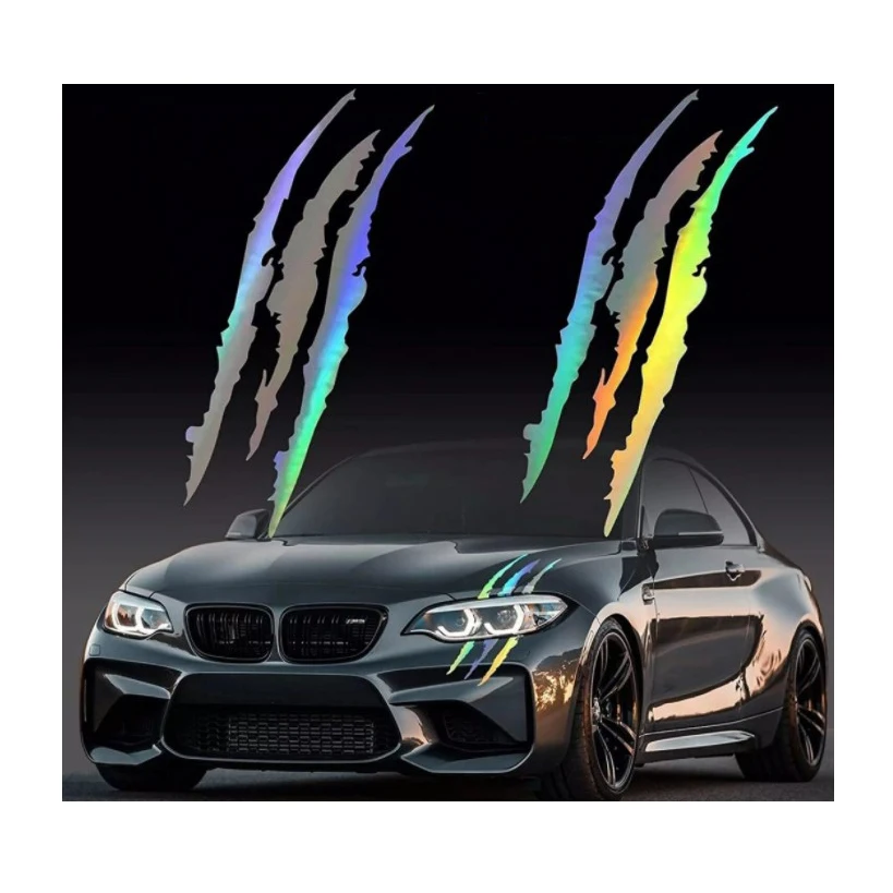 other exterior accessories car bumpers color change custom vinyl  die cut Laser colorful Ghost Claw Sticker headlight film 3m