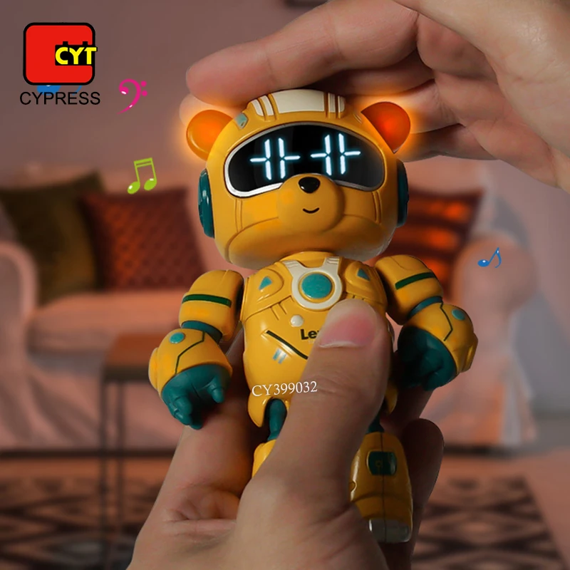 Wholesale Movable Joints Metal Robot Bear Digital Alarm Clock Children Teaching Clocks Toys For Kids