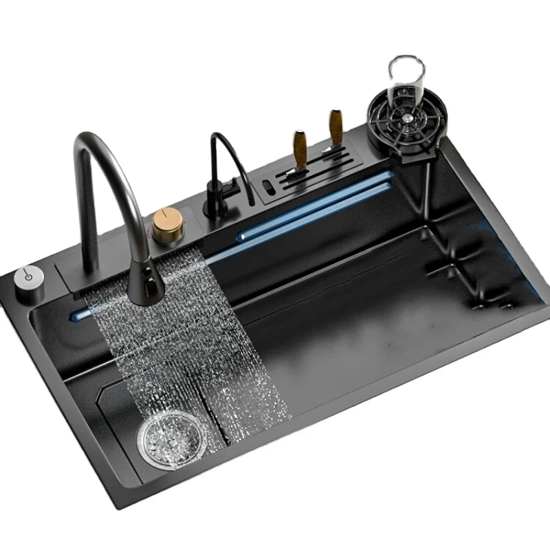 Аналогичный пистолет серый нано 304 из нержавеющей стали кухонный умывальник