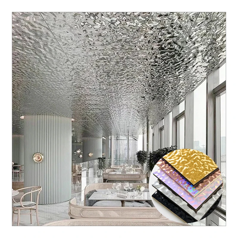 Free Sample Water Ripple Plate Carbon Crystal / Bamboo Charcoal Wood Veneer Wall Panel Board