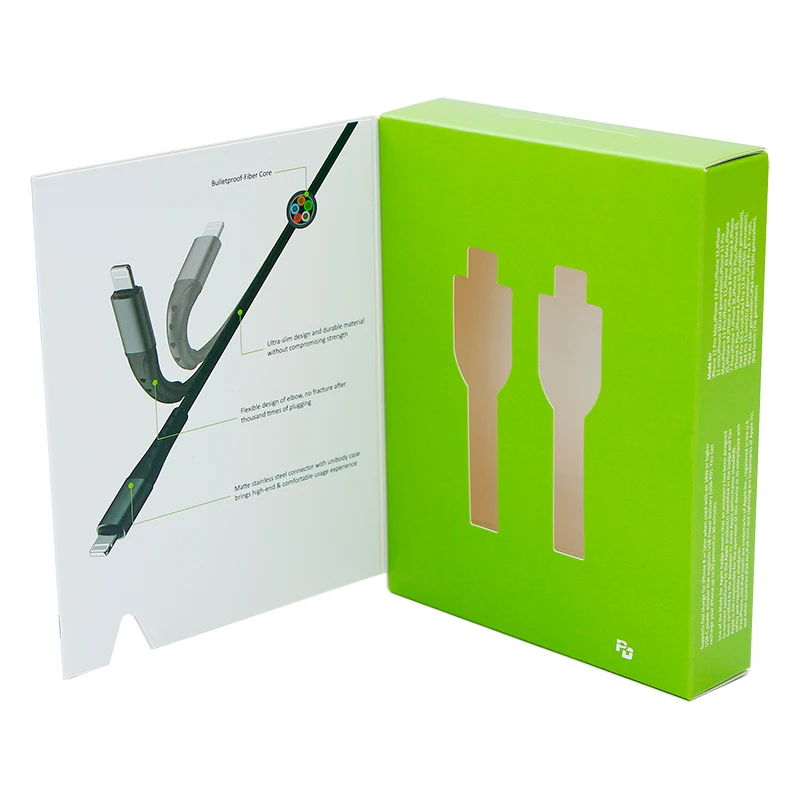 Date Cable Paper Box Packaging Custom Power Charging Magnetic Boxycharm Cardboard Boxes Usb Shipping Gift Box with Window Accept