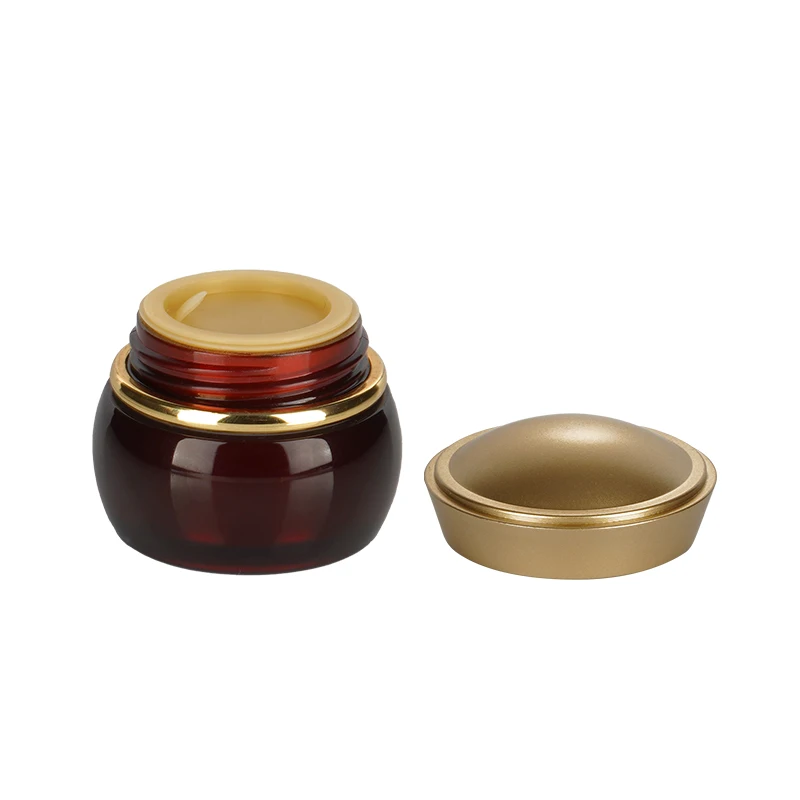 custom 30g 50g small glass cosmetic jars gold metal lid glass jar cream frosted glass jars with lids