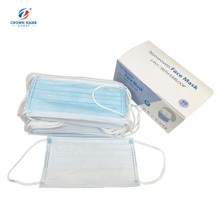 Manufacturers wholesale Face Mask 3 Ply Non-woven Disposable Face Mask Earloop