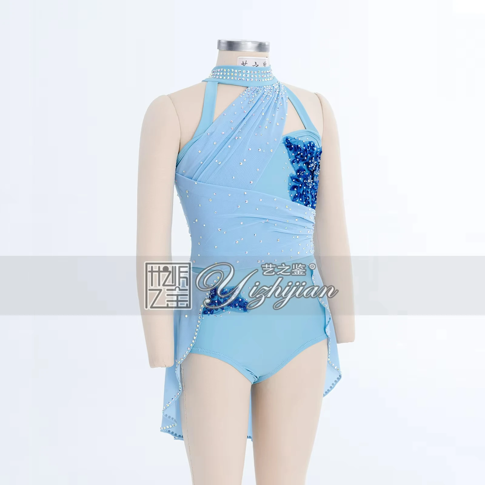 YIZHIJIAN Womens Shiny Rhinestones Backless Sleeveless modern dance Dresses Lyrical Dance Performance Costume