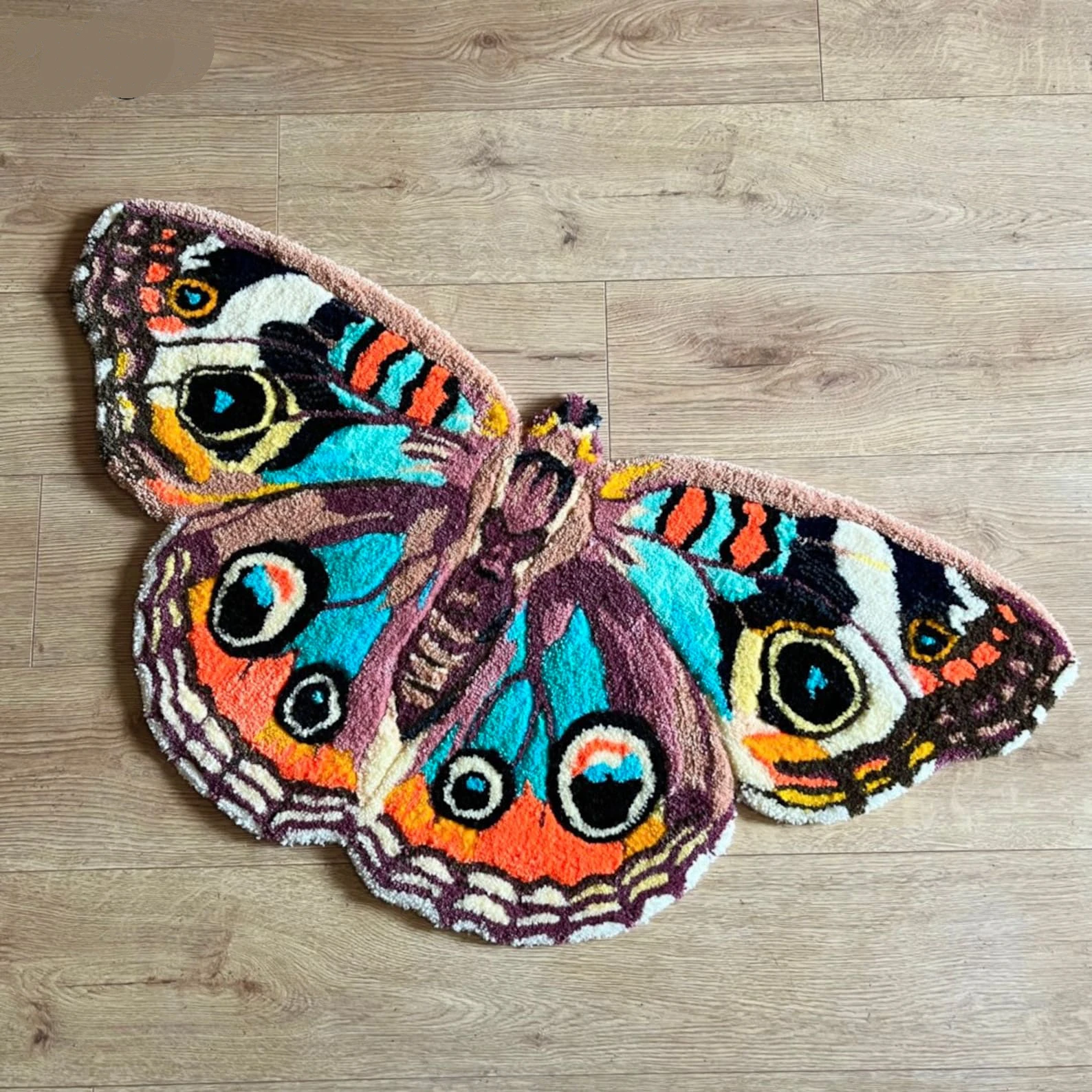 Pattern Tufted Area Rug Fluffy Floor Living Room Carpets Rugs Custom Colorful Butterfly Polyester Modern Rectangle Washable