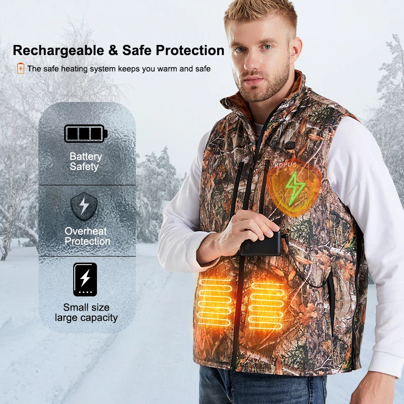 Built-In 5 Carbon Fiber Heating Pads Portable Promote Blood Microcirculation Heated Vest