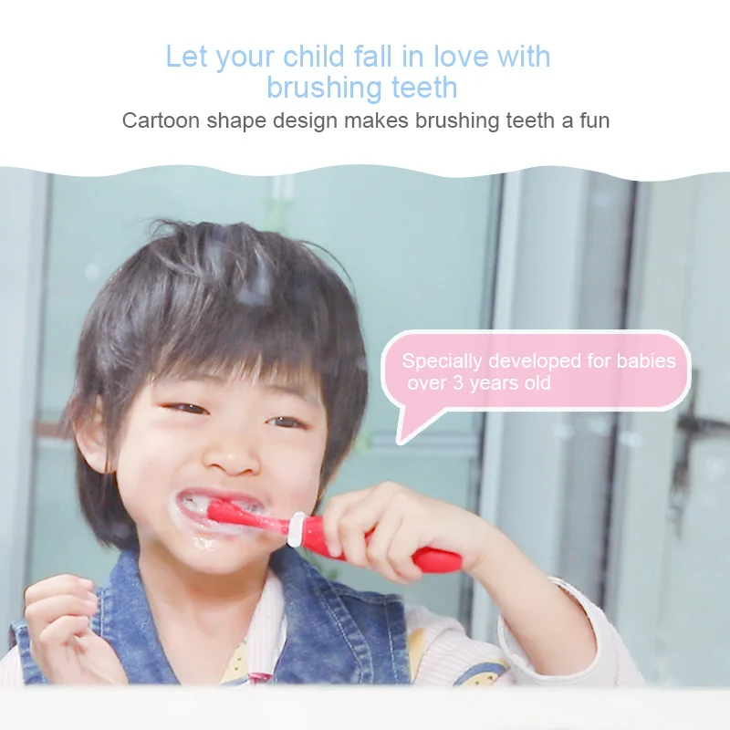 Новое поступление 2020, розовая детская зубная щетка, брендовая силиконовая детская зубная щетка