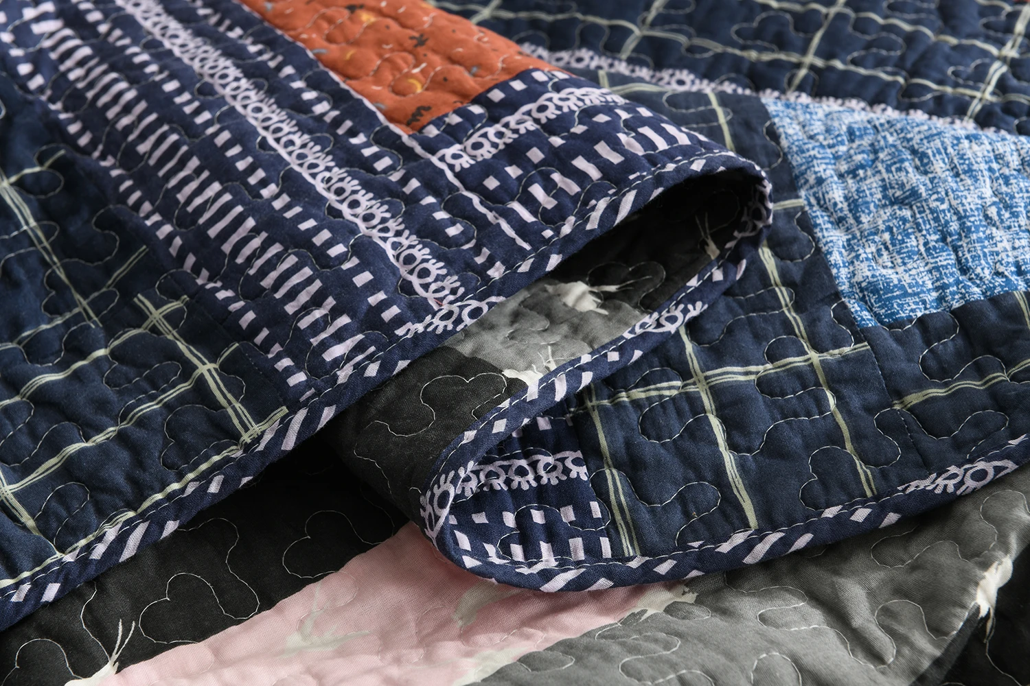 100% cotton embroidered handwork bedspread quilted bedspread set