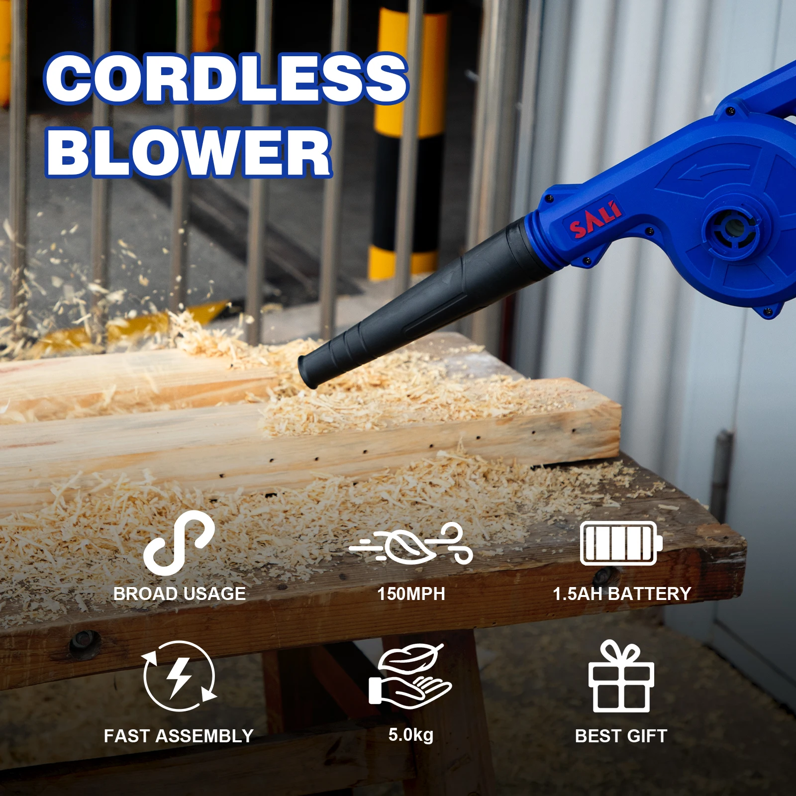 Lightweight Leaf Rust Sawdust Removal Various Speed Design 4001F Model Vacuum Suction Cordless Blower