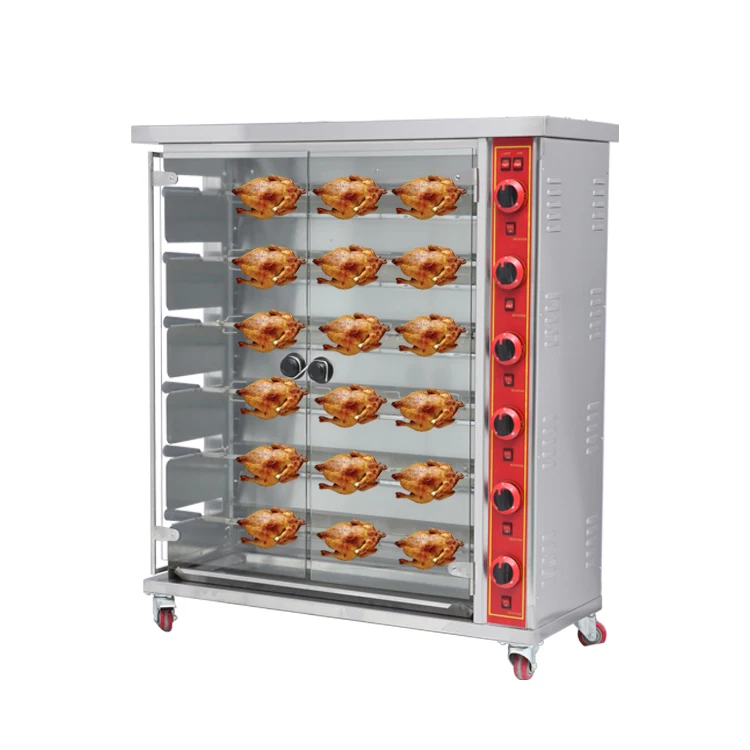 
Commercial rotary six-rod electric chicken duck oven kitchen equipment Electric rotisserie oven for 1-15 chickens 