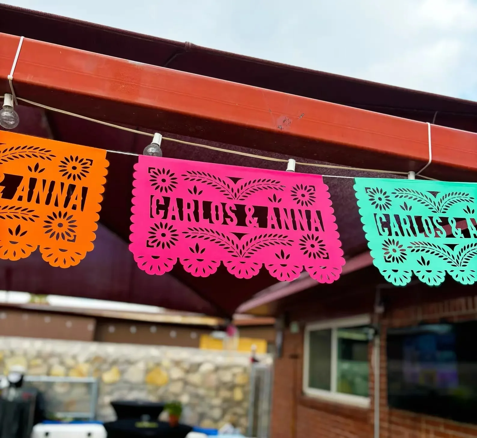 Мексиканский баннер Papel Picado Party настраиваемый Войлок и Бумажная гирлянда для свадеб фестивалей