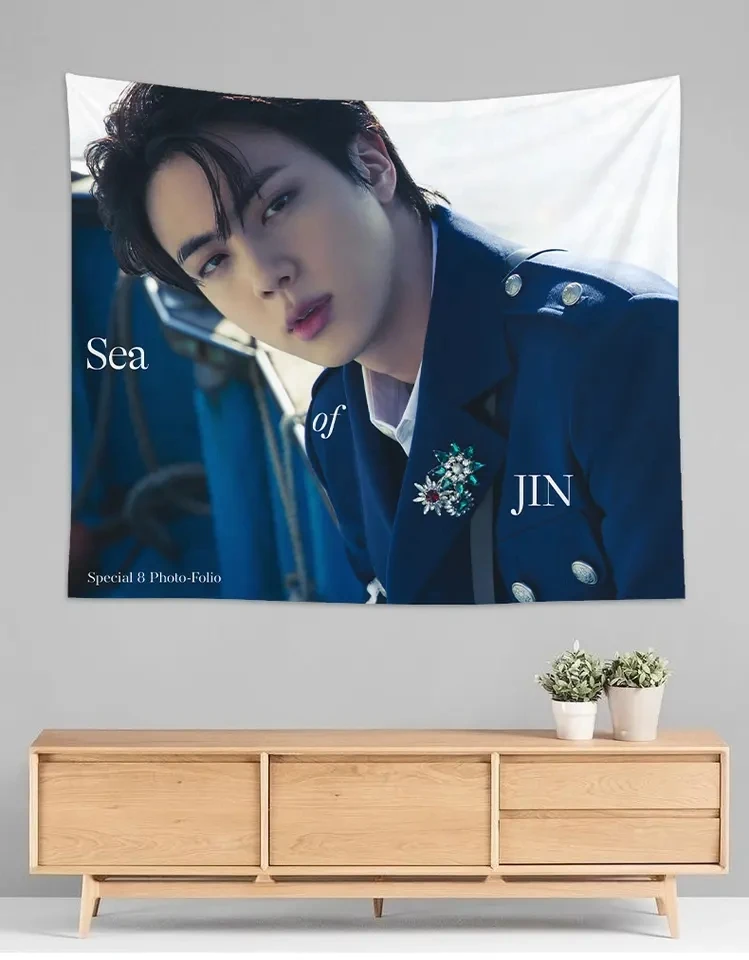Оптовая продажа KPOP Bangtan Boys Jin море острова висит ткань для спальни настенная