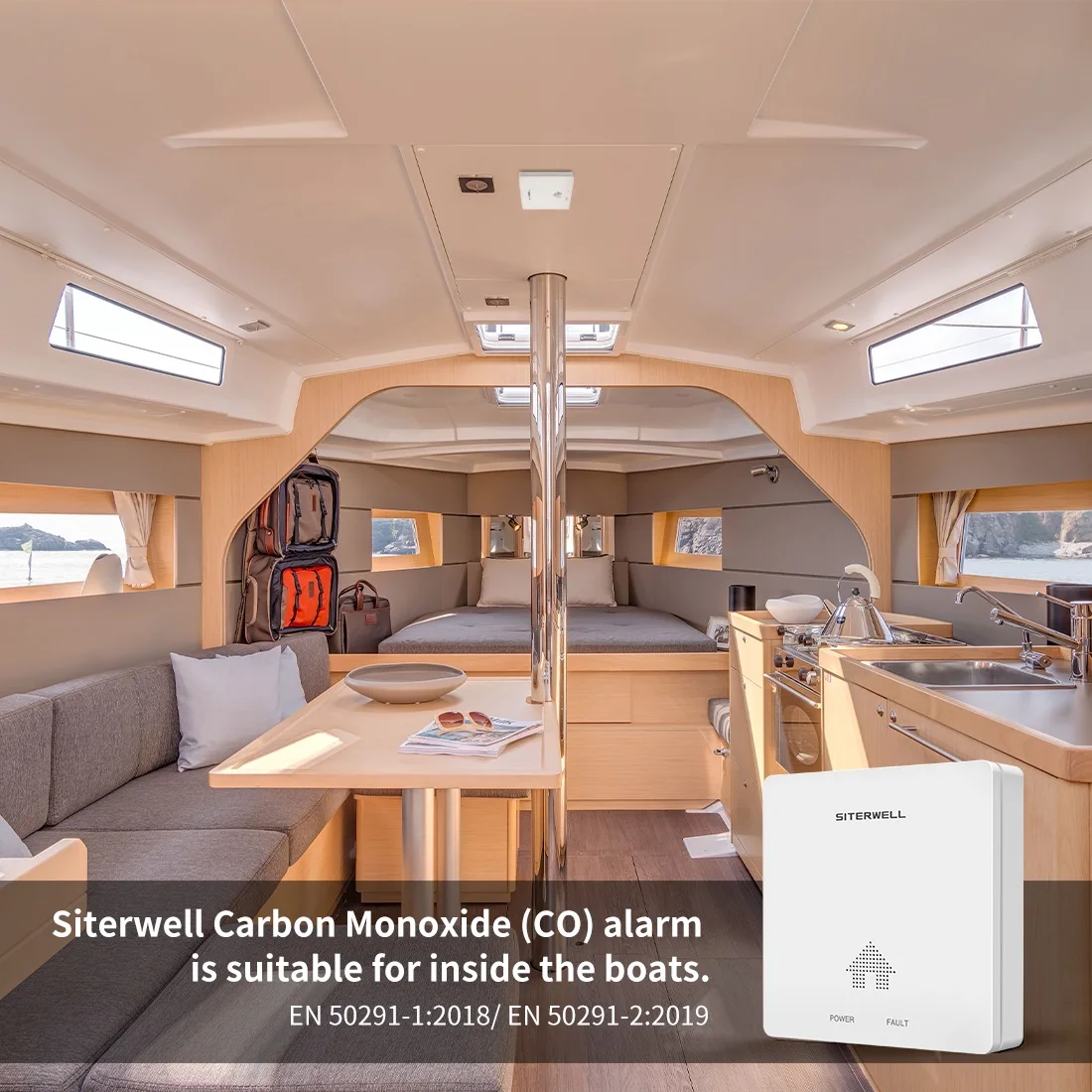 New Fashion Design Conforms to EN 50291-1 2018 /EN 50291-2 2019  10Years Lifetime House Caravans  Boats CO Carbon Monoxide Alarm