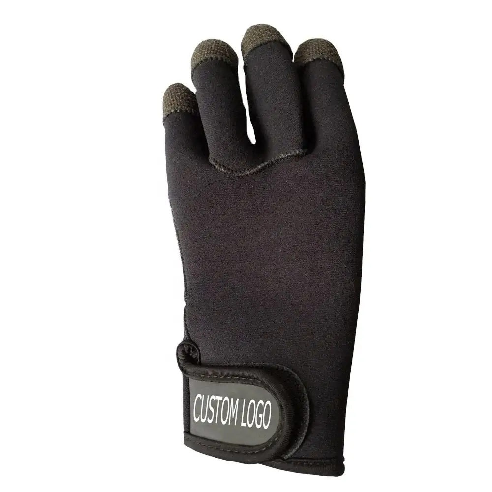 Custom cut protection outdoor sports safety gloves 2mm neoprene fishing cut resistant diving gloves adjustable