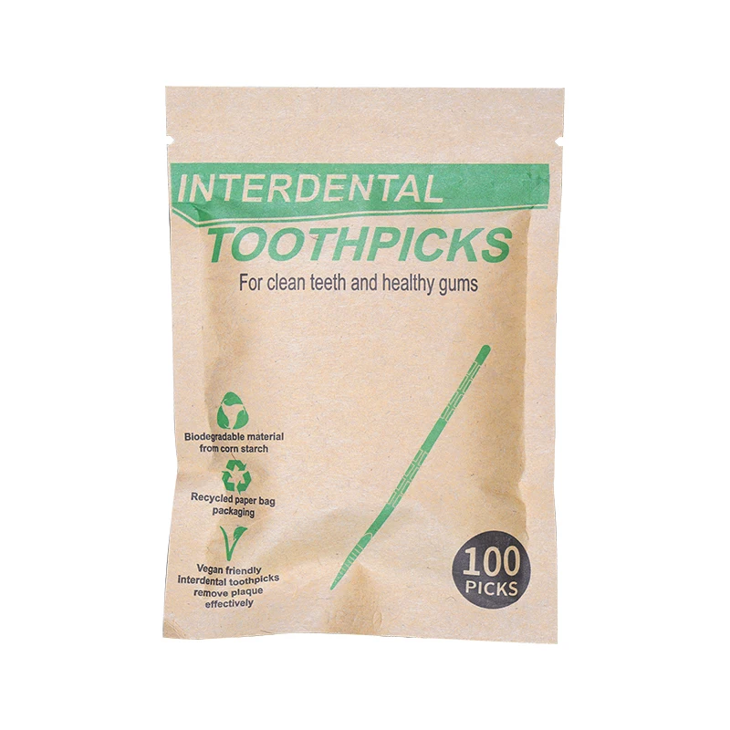 OEM Food Grade Biodegradable Flexible Interdental Brush Brushpicks Dental Plastic Toothpicks
