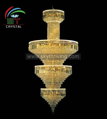 3 tier modern hotel large staircase chandelier