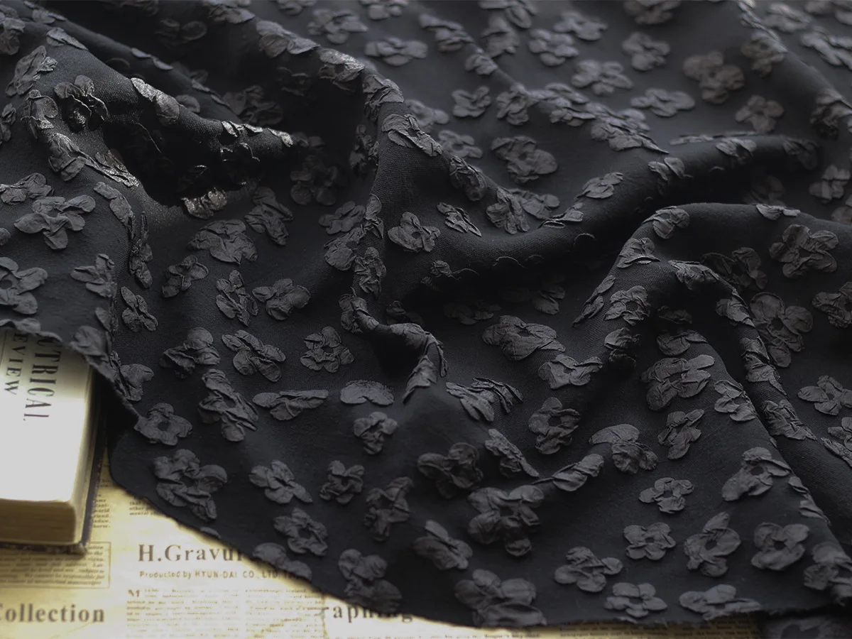 Blue Jacquard Lace Fabric Brocade Material Floral Organza Mesh Cloth French Net Tulle Dentelle