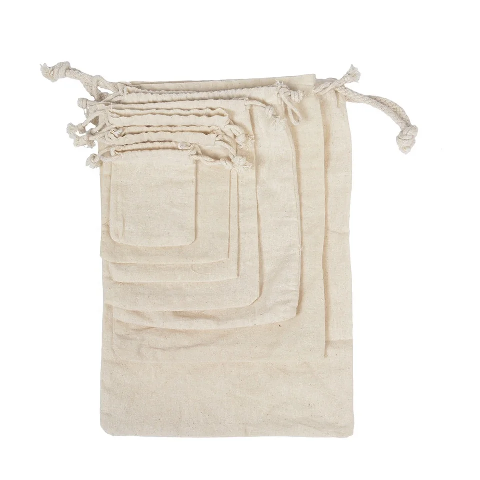 Оптовая продажа, экологически чистый переработанный многоразовый мешок Sopurrrdy для хранения, мешок для хлеба из органического хлопка для овощей, риса или бобы