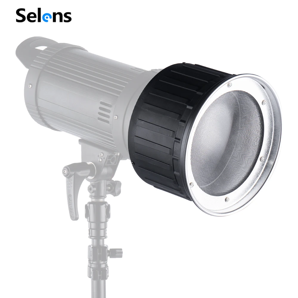Selens Fresnel Spotlight Condenser Conical Studio Strobe Flash Light Brightness Optical Snoot for Photography Studio Light