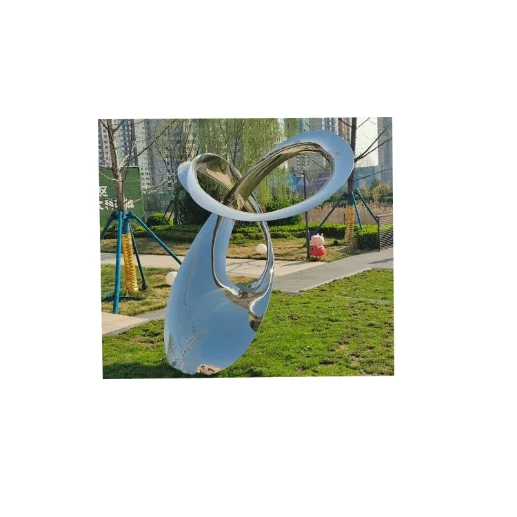 customization flowing running water peacock fairshaped apple portrait stainless steel sculpture in cultural square plaza