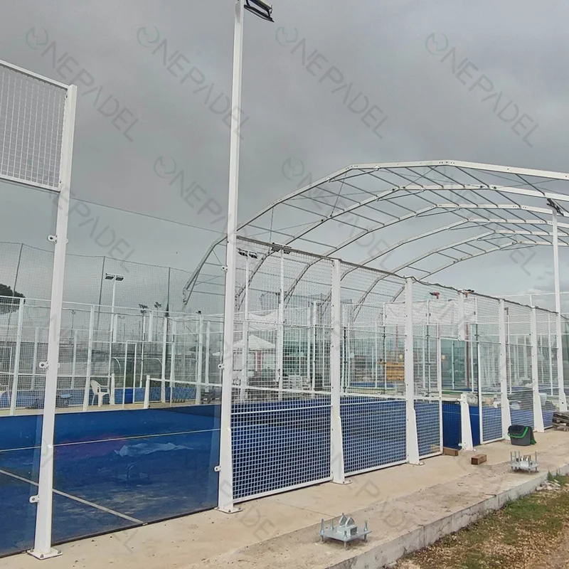 Golden Factory 100% hot dip galvanized poles padel court 10+ years warranty for structure tent as optional