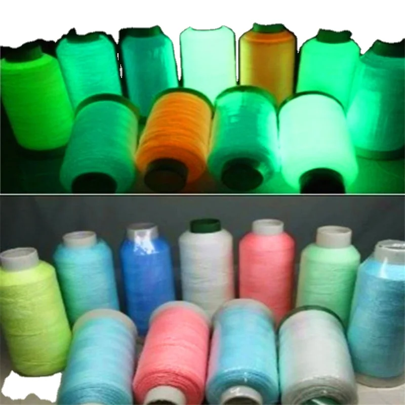 Store light energy Polyester 150D Beige color glow in the dark knitting yarn for glowing
