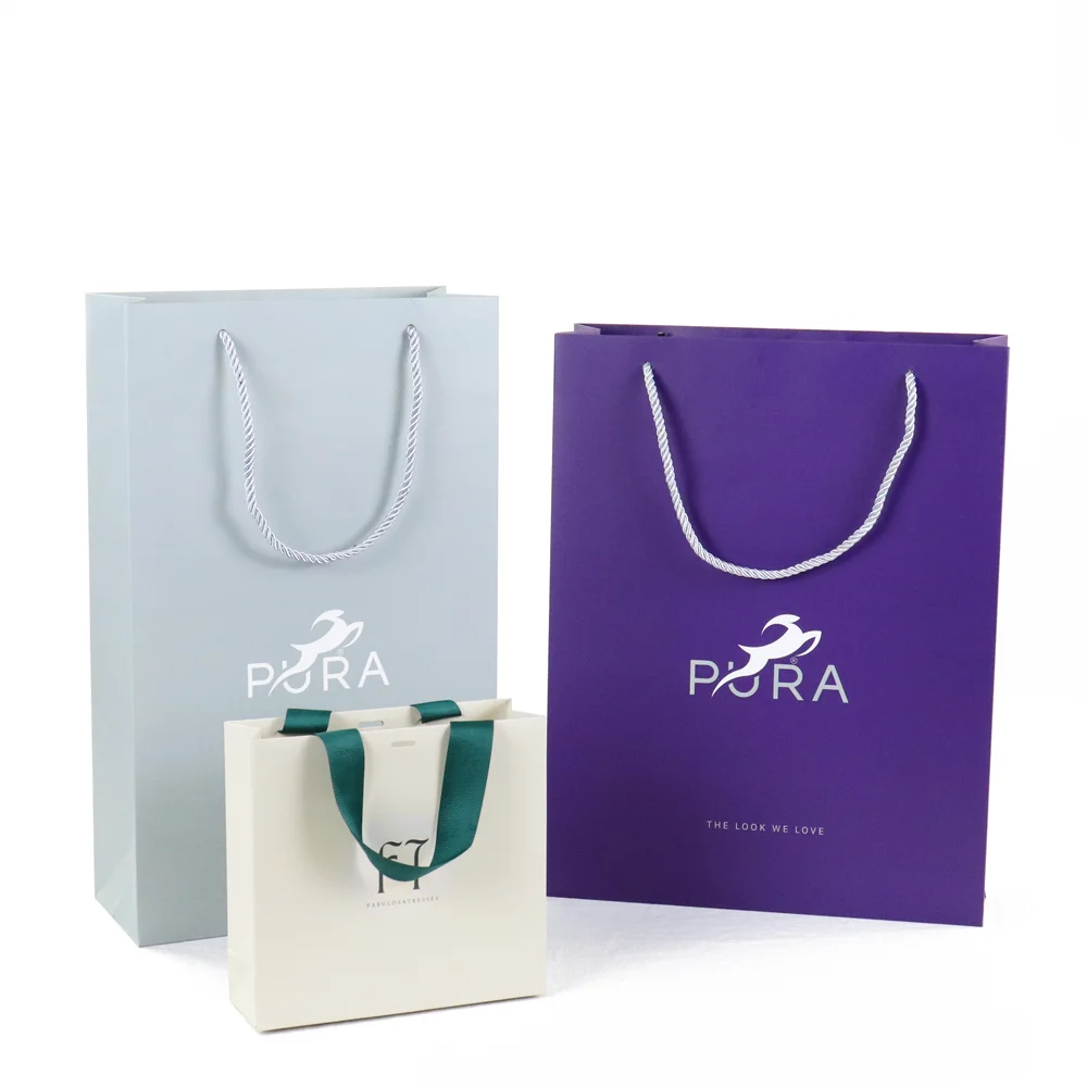 luxury shopping clothing paper bag a5 size accept customized printing packaging cardboard jewellery paper bags with logo