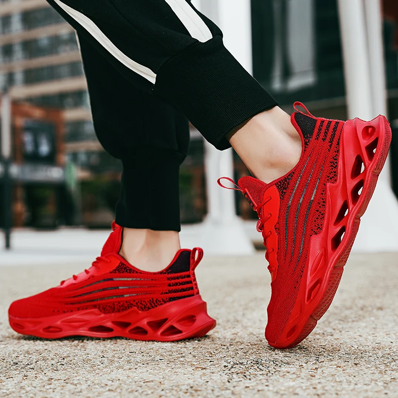 High quality fly weaving running shoes men sneakers brand mesh tennies new walking style men shoes