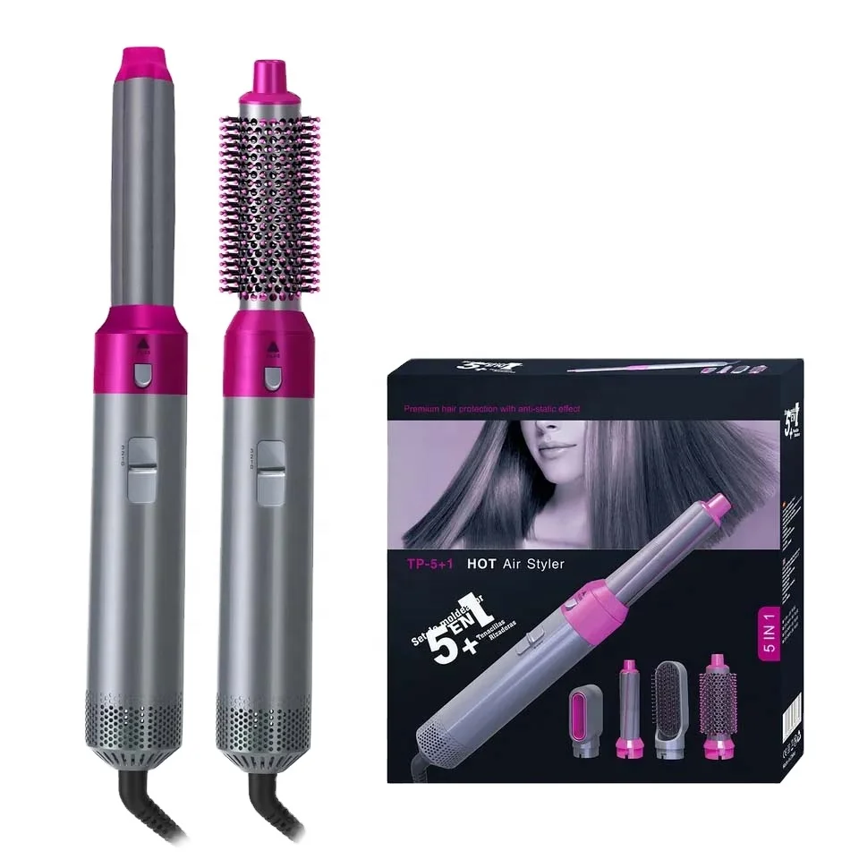 Hot Sales 5 in 1 Hot Air Electric blow dryer  One Step professional 5 in 1 hair dryer hot air brush wrap styler hair