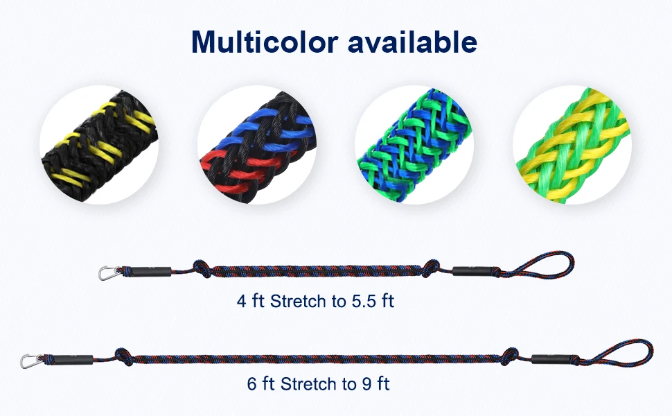 4ft 2200lbs Boat mooring line double braided nylon polyester rope