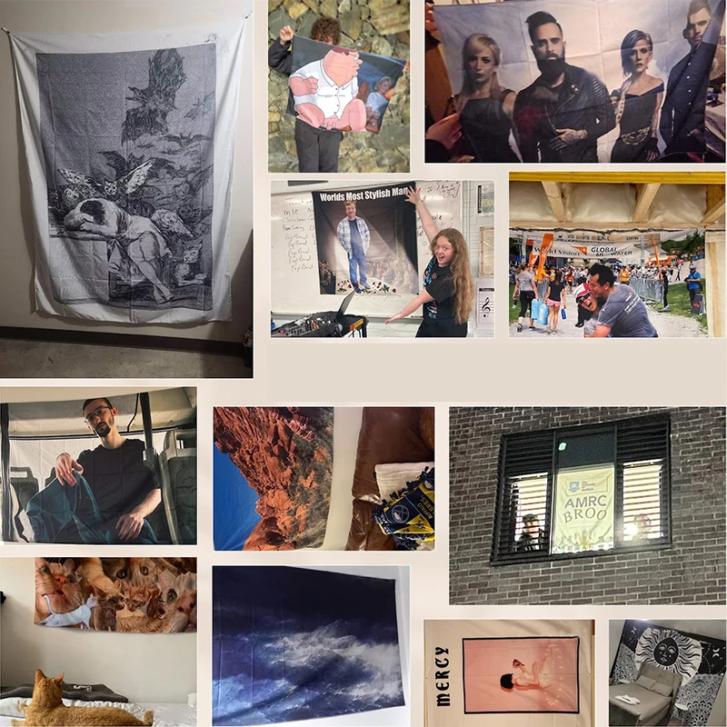 Huiyi Factory Direct China Woven Custom Tapestry Blank Blanket Good Quality And Price Of Wall Tapestry Upholstery