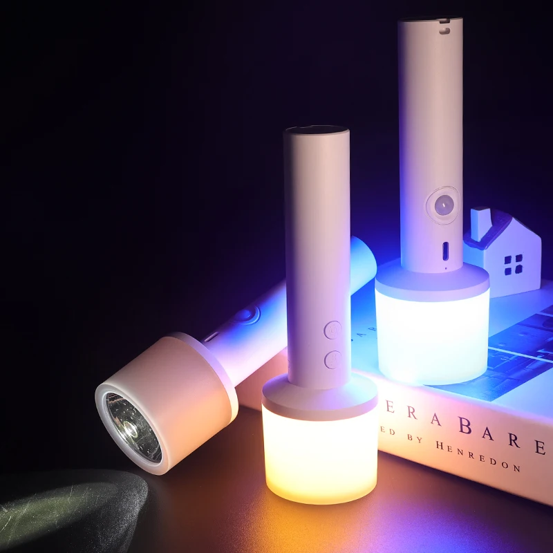 NEW T6 3-in-1 Multifunction USB-C Rechargeable Portable Battery Powered Emergency Flashlight & Torches for Camping Night Lamp