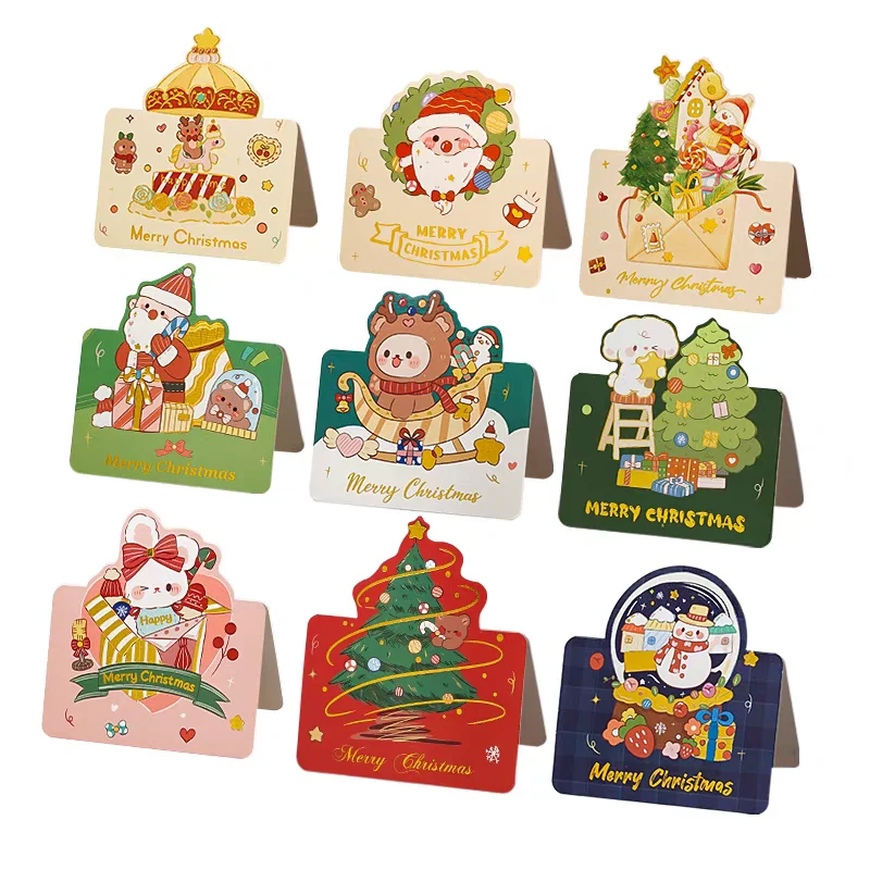 Печать на заказ небольшой бизнес спасибо записные карточки для покупок бумажная Рождественская 3D открытка с логотипом