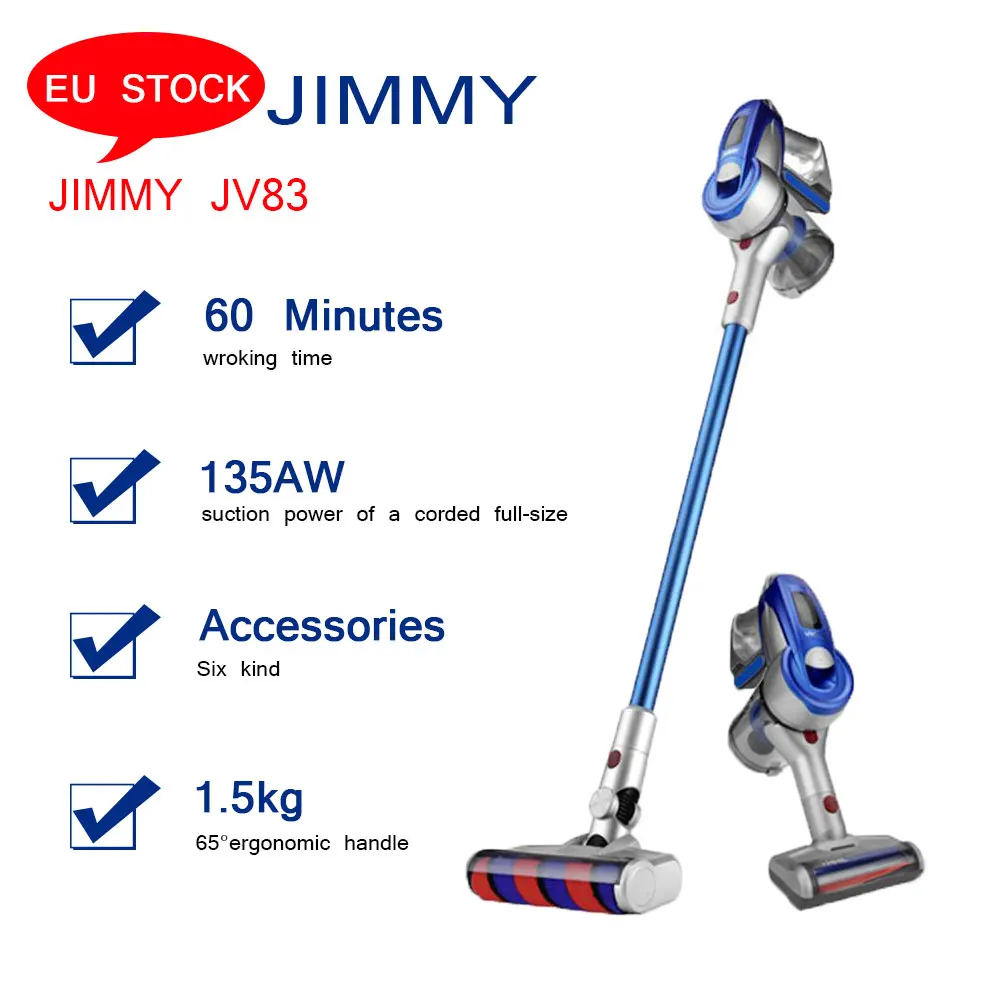 [EU] глобальная версия JIMMY JV83 Аккумуляторный палка пылесос 60 минут после запуска Time антиударный чехол обмотки волосы с защитой от клеща очистки