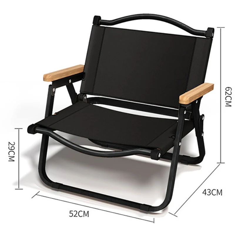 JSJM Outdoor Travel Folding Chair Portable Backrest Camping Chair Wooden Fishing Folding Chair