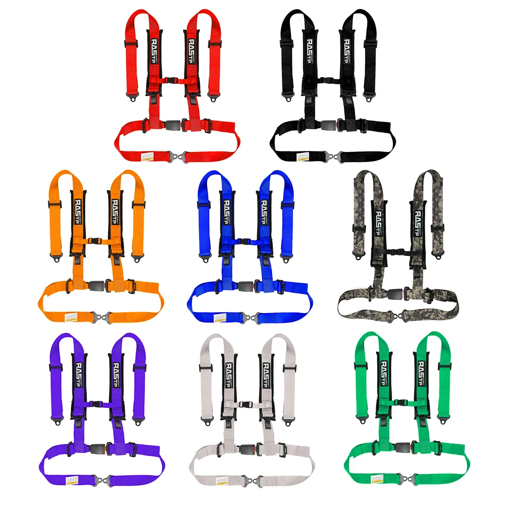 Racing 4 Point Harness Seat Belt with Ultra Comfort Heavy Duty Shoulder  Padding for Universial Racing Car Off-Road