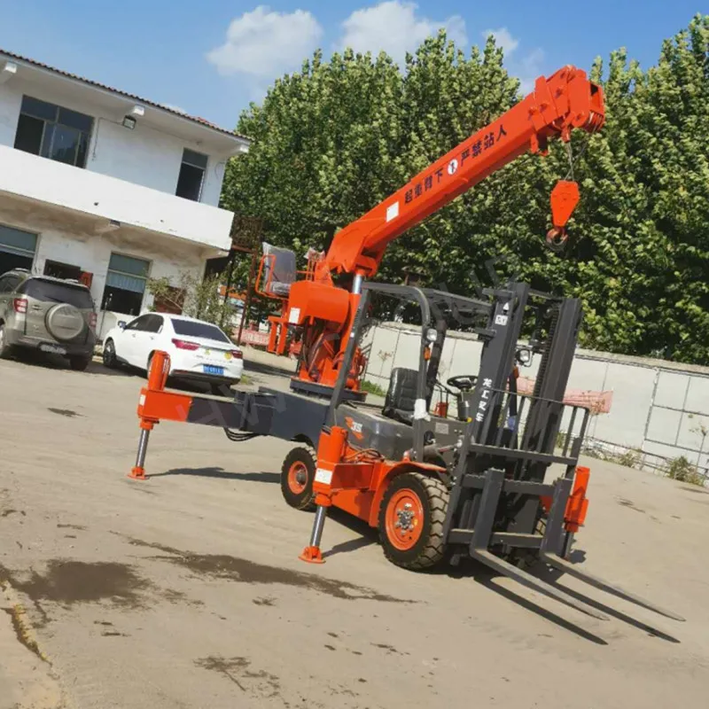 Mini construction used forklift truck crane