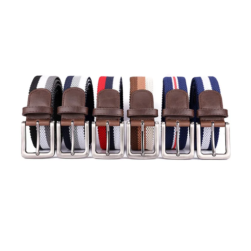 Factory Wholesale Custom Stretch Belt for Men Braided Elastic Belts Woven Golf Belt for Jeans