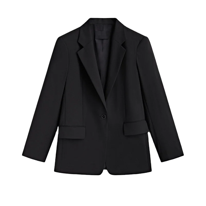 High Quality Cool Wool Blend Black Suit Blazed Support Custom Women Suit Comfortable Elegant Fashion Suit Jacket