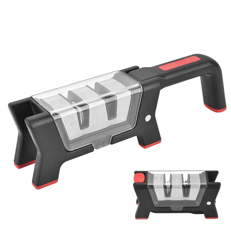 Knife Sharpener Diamond Wheel 2-Stage Manual Knife Sharpener for Kitchen Knives